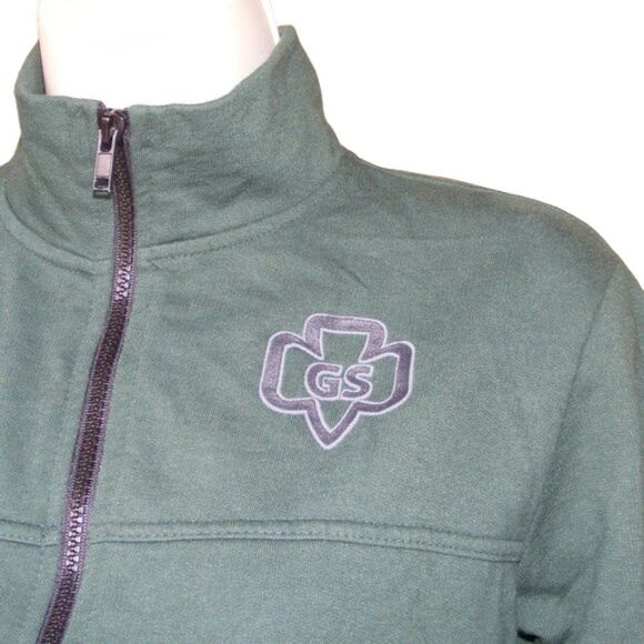 GIRL SCOUTS Track Jacket, Youth M, Zipper, Side pockets, Green, Small Logo - Picture 2 of 8